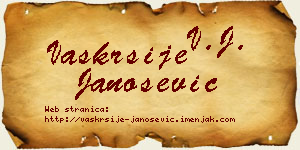 Vaskrsije Janošević vizit kartica